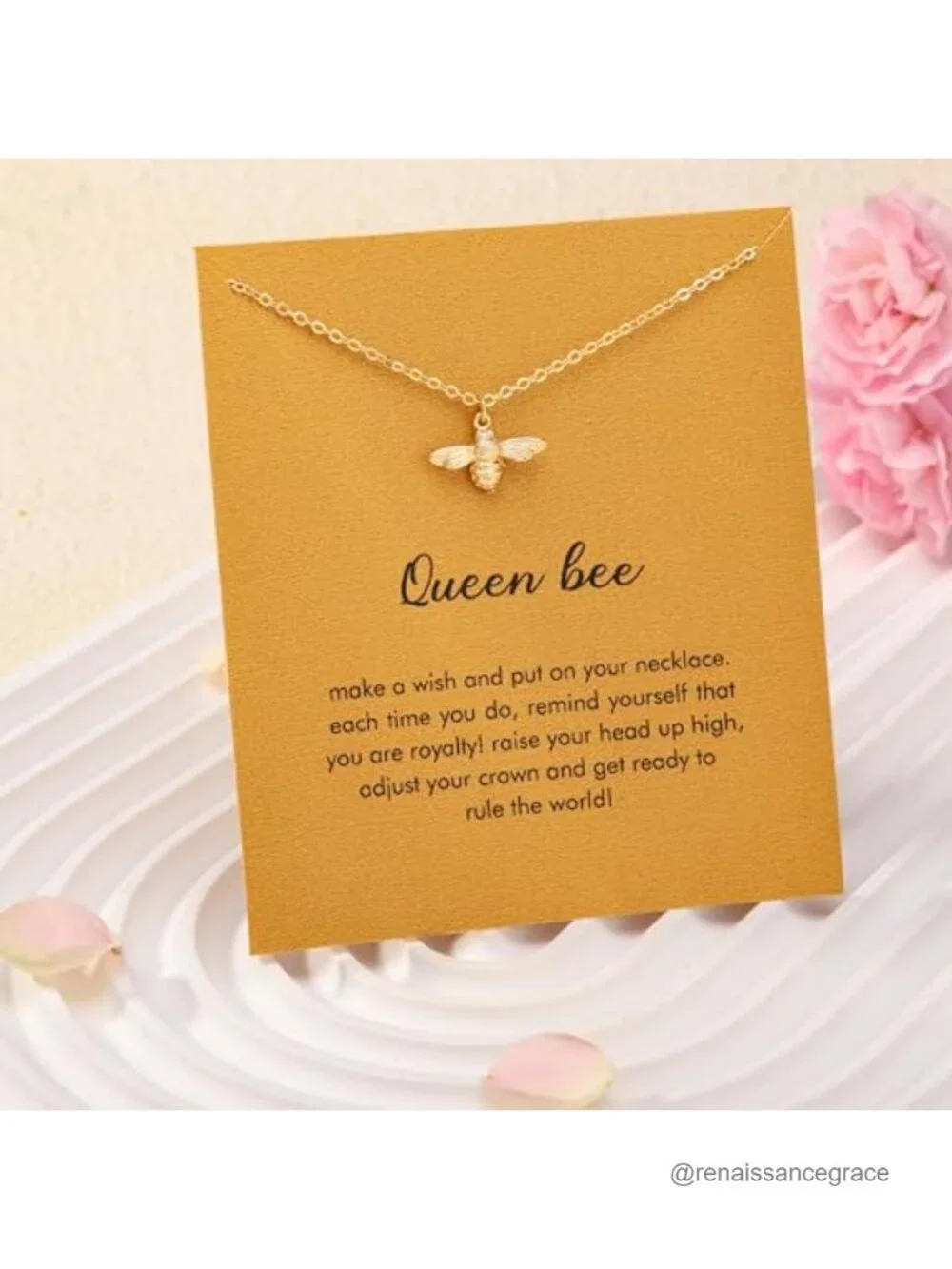 Brass Bee Pendant Necklace for Women, Gift for Friend Sister Mom